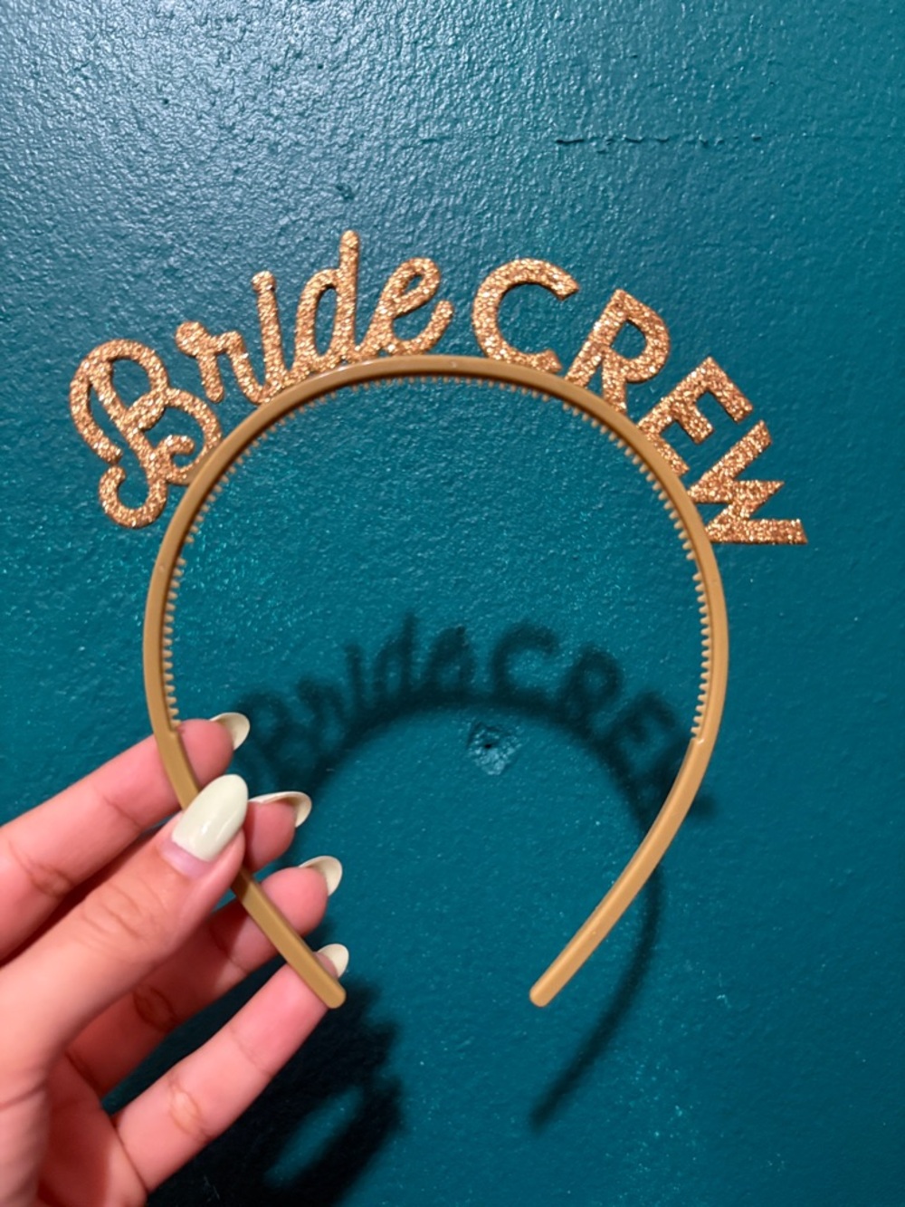Bride Crew Glitter Headband - Gold